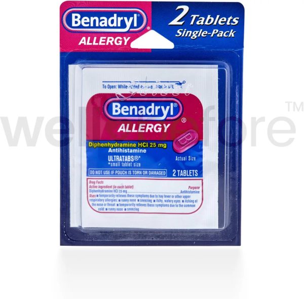 Benadryl Antihistamine Allergy - 25mg - 2 Tablets Online Sale