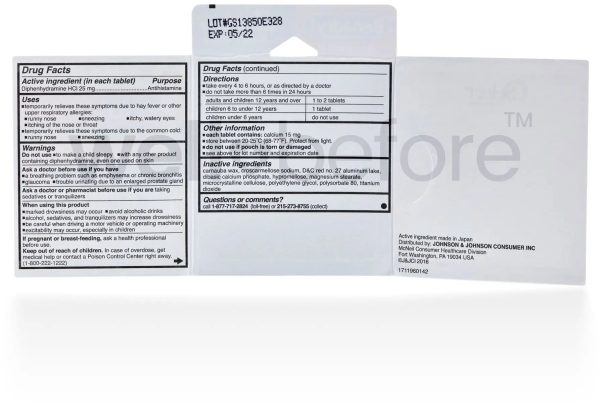 Benadryl Antihistamine Allergy - 25mg - 2 Tablets Online Sale - Image 2