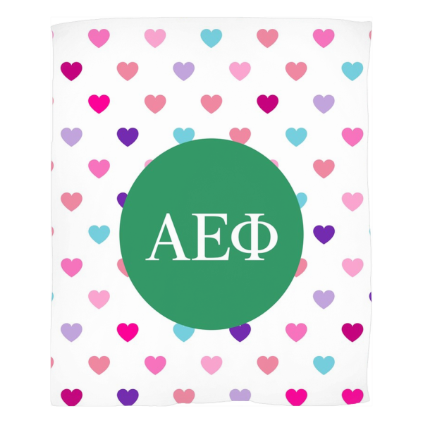 Alpha Epsilon Phi Hearts Fleece Blankets Online Hot Sale